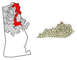Kenton County Kentucky Incorporated and Unincorporated areas Covington Highlighted 2117848